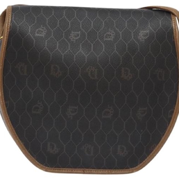 Vintage Christian Dior Honeycomb Canvas & Leather Flap Crossbody Bag - Picture 3 of 13